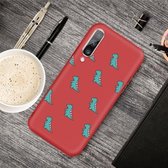 Voor Galaxy A50 Cartoon Animal Pattern Shockproof TPU beschermhoes (rode dinosaurussen)