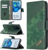 Voor Samsung Galaxy S20 Ultra bijpassende kleur krokodil textuur horizontale flip PU lederen tas met portemonnee & houder & kaartsleuven (groen)