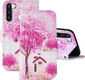 Voor Samsung Galaxy A21 3D Schilderen Patroon Gekleurde Tekening Horizontale Flip PU Lederen Case met Houder & Kaartsleuven & Portemonnee & Lanyard (Boomhut)
