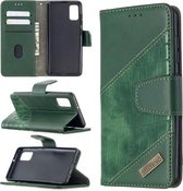 Voor Samsung Galaxy A41 bijpassende kleur krokodil textuur horizontale flip PU lederen tas met portemonnee & houder & kaartsleuven (groen)