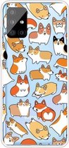 Voor Samsung Galaxy A51 5G schokbestendig geschilderd TPU beschermhoes (Corgis)