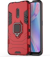 PC + TPU schokbestendige beschermhoes voor OPPO K3 / Realme X, met magnetische ringhouder (rood)