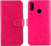 Voor Realme3 Pro Crazy Horse Texture Horizontale Flip Leren Case met Houder & Kaartsleuven & Portemonnee & Fotolijst (Magenta)