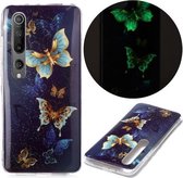 Voor Xiaomi Mi 10 5G Lichtgevende TPU zachte beschermhoes (dubbele vlinders)
