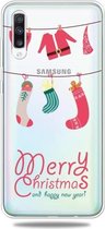 Voor Galaxy A70 Trendy schattig kerstpatroon doorzichtig TPU beschermhoes (kerstset)