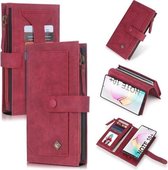 Voor Galaxy Note 10+ POLA Multifunctionele mode magnetische horizontale flip lederen tas met kaartsleuven & portemonnee & fotolijst & houder (rood)