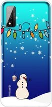 Voor Huawei P Smart 2020 Christmas Series Transparante TPU beschermhoes (Milk Tea Snowman)