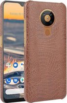 Voor Nokia 5.3 Shockproof Crocodile Texture PC + PU Case (Bruin)