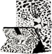 Voor iPad Mini 5/4/3/2/1 3D-patroon Horizontale lederen flip-hoes met kaartsleuven en houder & slaap- / wekfunctie (gele luipaardkop)