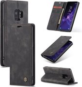 CaseMe-013 Multifunctionele Retro Frosted Horizontale Flip Leren Case met Kaartsleuf & Houder & Portemonnee voor Galaxy S9 (Zwart)