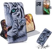 3D Gekleurde Tekening Horizontale Leren Flip Case, met Houder & Kaartsleuf & Portemonnee Voor Galaxy Note 10 (Tiger)