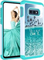 Coloured Drawing Pattern PC + TPU beschermhoes voor Galaxy S10 E (Ocean)