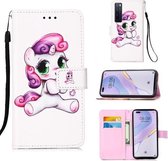 Voor Huawei nova 7 Pro 5G Schilderen Horizontale Flip Leren Case met Houder & Kaartsleuf & Portemonnee & Lanyard (Speelse Pony)