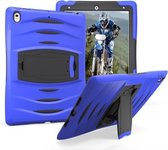 Voor iPad Pro 10,5 inch Wave Texture Series PC + siliconen beschermhoes met houder (donkerblauw)