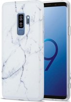 Voor Samsung Galaxy S9 + TPU glanzend marmerpatroon IMD beschermhoes (wit)