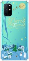 Voor OnePlus 8T Trendy schattig kerstpatroon Case Clear TPU Cover Telefoonhoesjes (Ice and Snow World)