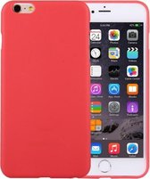 Voor iPhone 6 & 6s effen kleur TPU beschermhoes zonder rond gat (rood)