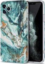 TPU Gilt Marble Pattern beschermhoes voor iPhone 11 Pro (groen)