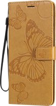 LG V60 ThinQ Hoesje - Mobigear - Butterfly Serie - Kunstlederen Bookcase - Cognac - Hoesje Geschikt Voor LG V60 ThinQ