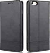 AZNS magnetische kalfsstructuur horizontale flip lederen tas met kaartsleuven & houder & portemonnee voor iPhone 6 Plus (zwart)