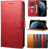 Voor iPhone 12/12 Pro GUSSIM zakelijke stijl horizontale flip lederen tas met houder & kaartsleuven en portemonnee (rood)