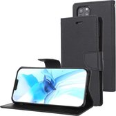 Voor iPhone 12/12 Pro GOOSPERY FANCY DAGBOEK Cross Pattern Horizontale Flip lederen tas met houder & kaartsleuven & portemonnee (zwart)