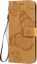 Motorola Moto E6s (2020) Hoesje - Mobigear - Butterfly Serie - Kunstlederen Bookcase - Cognac - Hoesje Geschikt Voor Motorola Moto E6s (2020)