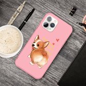 Voor iPhone 11 Pro Cartoon Animal Pattern Shockproof TPU beschermhoes (Pink Corgi)