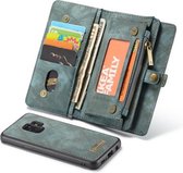 CaseMe voor Galaxy S9 afneembaar multifunctioneel horizontaal flip lederen hoesje met kaartsleuf & houder & rits portemonnee & fotolijst (blauw)