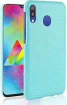 Schokbestendig Crocodile Texture PC + PU-hoesje voor Galaxy M20 (groen)