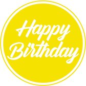 10x stuks bierviltjes/onderzetters Happy Birthday geel 10 cm - Verjaardag versieringen
