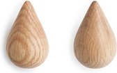 Normann Copenhagen Dropit wandhaak - hout - klein 2 stuks - nature