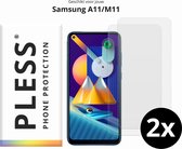 Samsung A11 en Samsung M11 Screenprotector Glas - 2x - Pless®