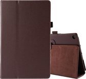 Voor Amazon Fire HD 10 (2017) Litchi Texture Horizontale Flip lederen tas met houder (bruin)