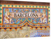 Beroemd keramisch tegelmozaïek van Barcelona in Sevilla - Foto op Canvas - 90 x 60 cm