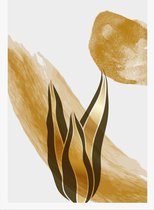 Golden and luxury pattern design with leaves line arts, Hand draw Organic shape design for wall framed prints, canvas prints, poster, home dec 4 - Moderne schilderijen – Vertical –