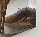 Olifant op weg,  - Foto op Canvas - 60 x 40 cm