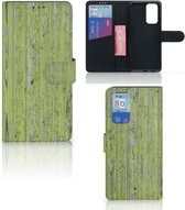 Wallet Book Case OnePlus 9 Pro Telefoon Hoesje Green Wood