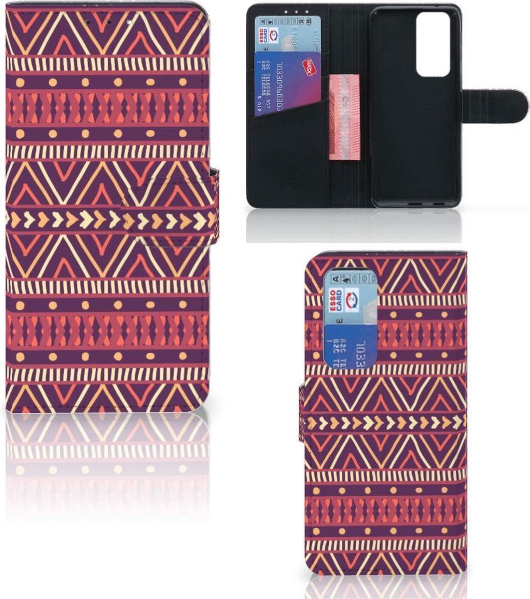 OPPO Find X3 Neo 5G Telefoon Hoesje Aztec Paars