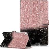 Samsung Galaxy Tab A 10.1 (2019) Hoes - Mobigear - Marble Serie - Kunstlederen Bookcase - Zwart / Roze - Hoes Geschikt Voor Samsung Galaxy Tab A 10.1 (2019)