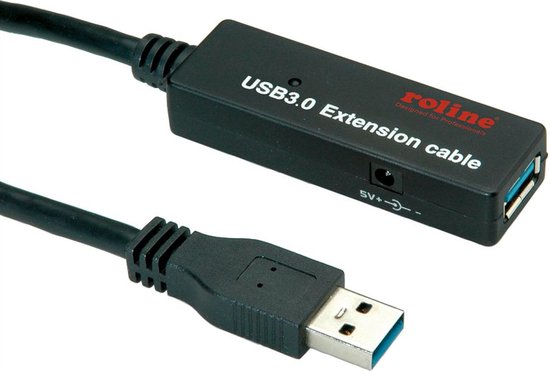 ROLINE USB 3.2 Gen 1 Actieve Repeater kabel, zwart, 15 m | bol