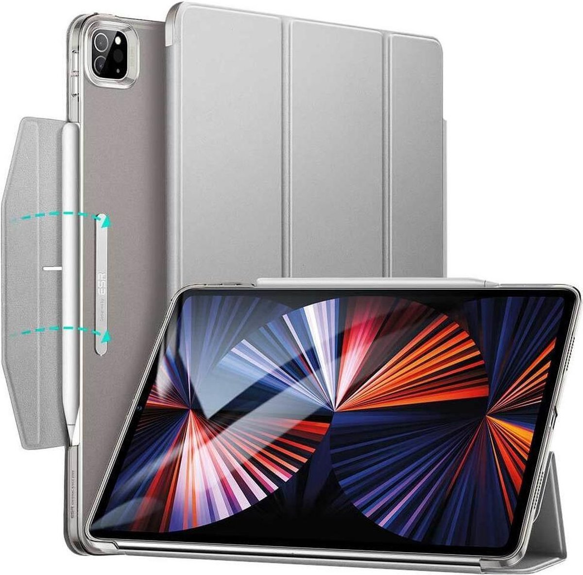 iPad Pro 2021 (12.9 Inch) Hoes Yippee Trifold Slim Fit Smart Stand