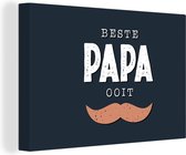 Tableau sur toile Cadeau homme - Vaderdag - Citation - Meilleur papa de tous les temps - Dictons - 180x120 cm - Décoration murale XXL - Cadeau Vaderdag - Cadeau - Cadeau pour lui - Astuce - Hommes