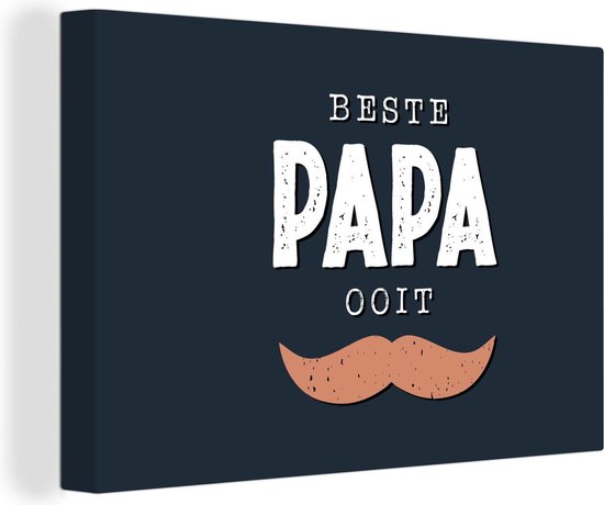 Tableau sur toile Cadeau homme - Vaderdag - Citation - Meilleur papa de tous les temps - Dictons - 180x120 cm - Décoration murale XXL - Cadeau Vaderdag - Cadeau - Cadeau pour lui - Astuce - Hommes