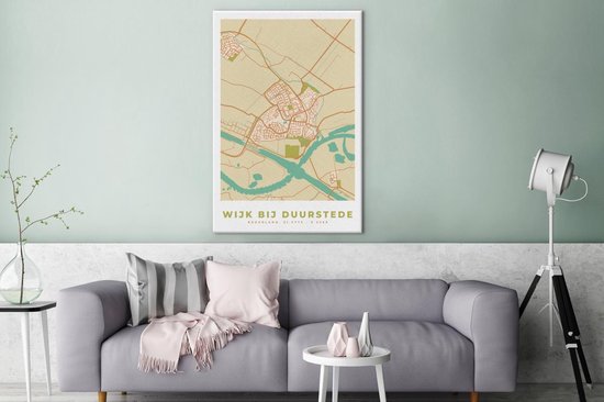 Carte de peinture sur toile - Wijk bij Duurstede - Vintage - 80x120 cm - Décoration murale