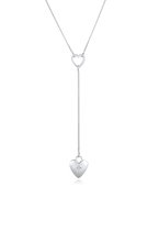 Elli PREMIUM Dames Halsketting Dames Y-ketting hart hanger romantiek liefde met diamant (0,03 ct.) in 925 sterling zilver verguld