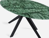 Marmeren Eettafel Ovaal – India Green (Boog Onderstel) - 200 x 90 cm  - Gepolijst
