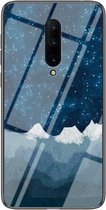Voor OnePlus 7 Pro Sterrenhemel Geschilderd Gehard Glas TPU Schokbestendig Beschermhoes (Star Chess Rob)