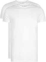 RJ Bodywear Everyday - Utrecht - extra lang T-shirt O-hals smal - wit 2-pack -  Maat S