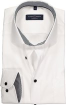 CASA MODA modern fit overhemd - wit (zwart contrast) - Strijkvriendelijk - Boordmaat: 43